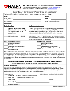 Get and Sign Nflpn Gerontology Certification  Form 2016-2022
