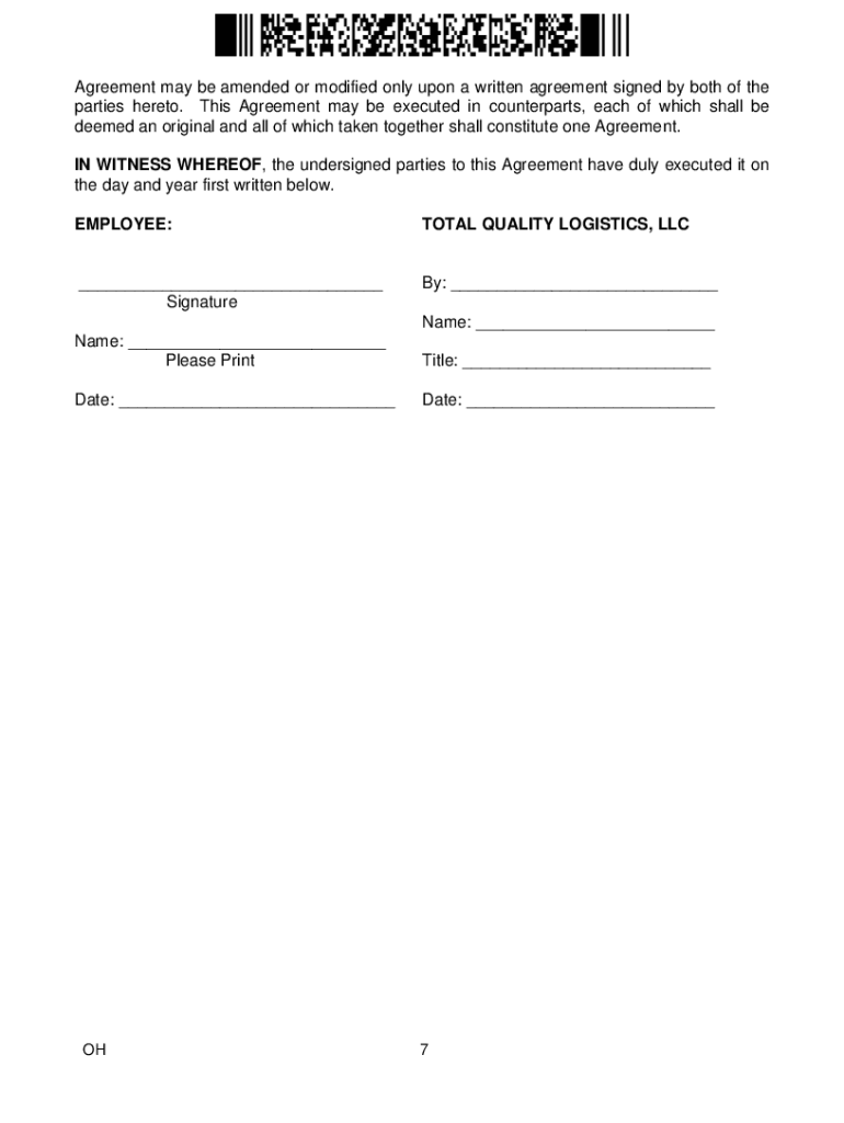 Tql Non Compete  Form