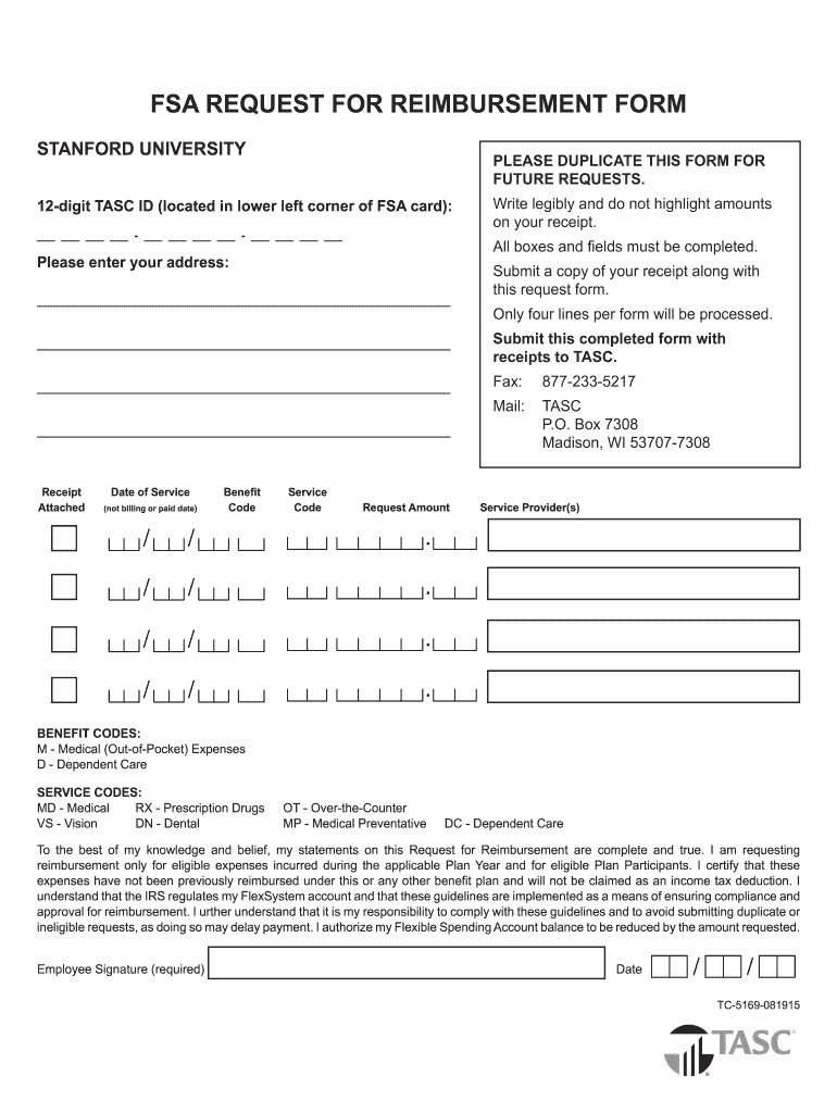 Fsa Request for Reimbursement Form Partner