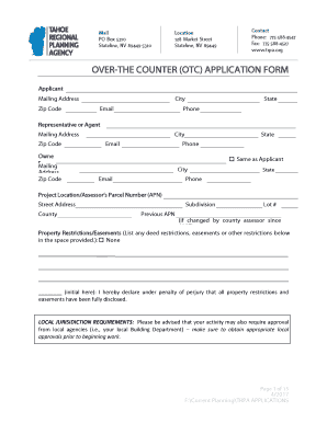 Otc Application  Form