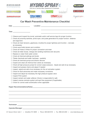 Car Detailing Equipment List PDF  Form