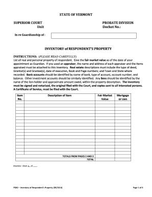 Get and Sign PG82 Inventory of Respondent's Property 2014-2022 Form