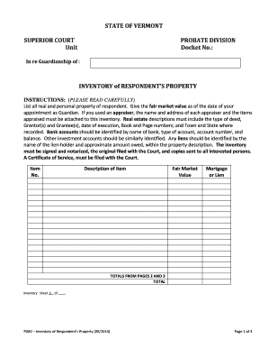  PG82 Inventory of Respondent's Property 2014-2024