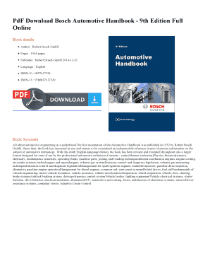 Bosch Automotive Handbook 10th Edition PDF Download  Form