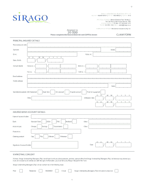 Sirago Claim Form