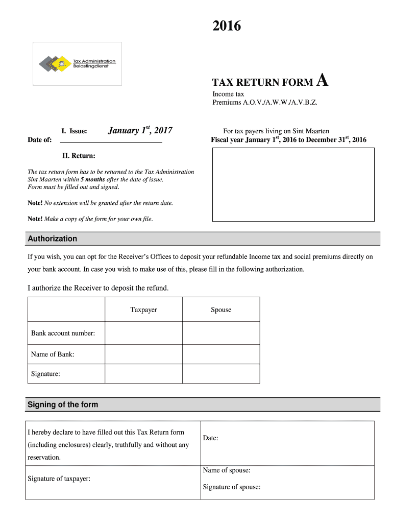  Room Tax Form Sint Maarten 2016-2024