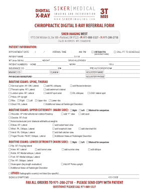 X Ray Referral Form