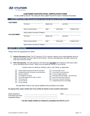 Customer Identification Form