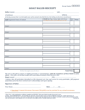 Goat Receipt Generator  Form