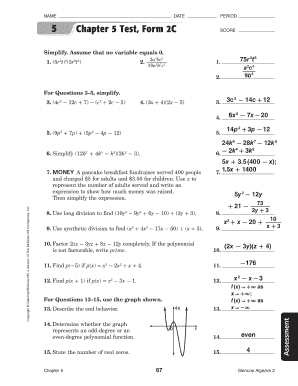 Chapter 5 Test Form 2c