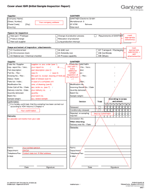 Initial Sample Inspection Report Template  Form
