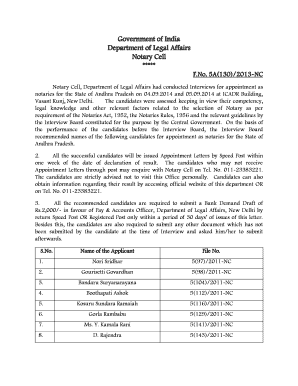 Notary Cell Notification  Form