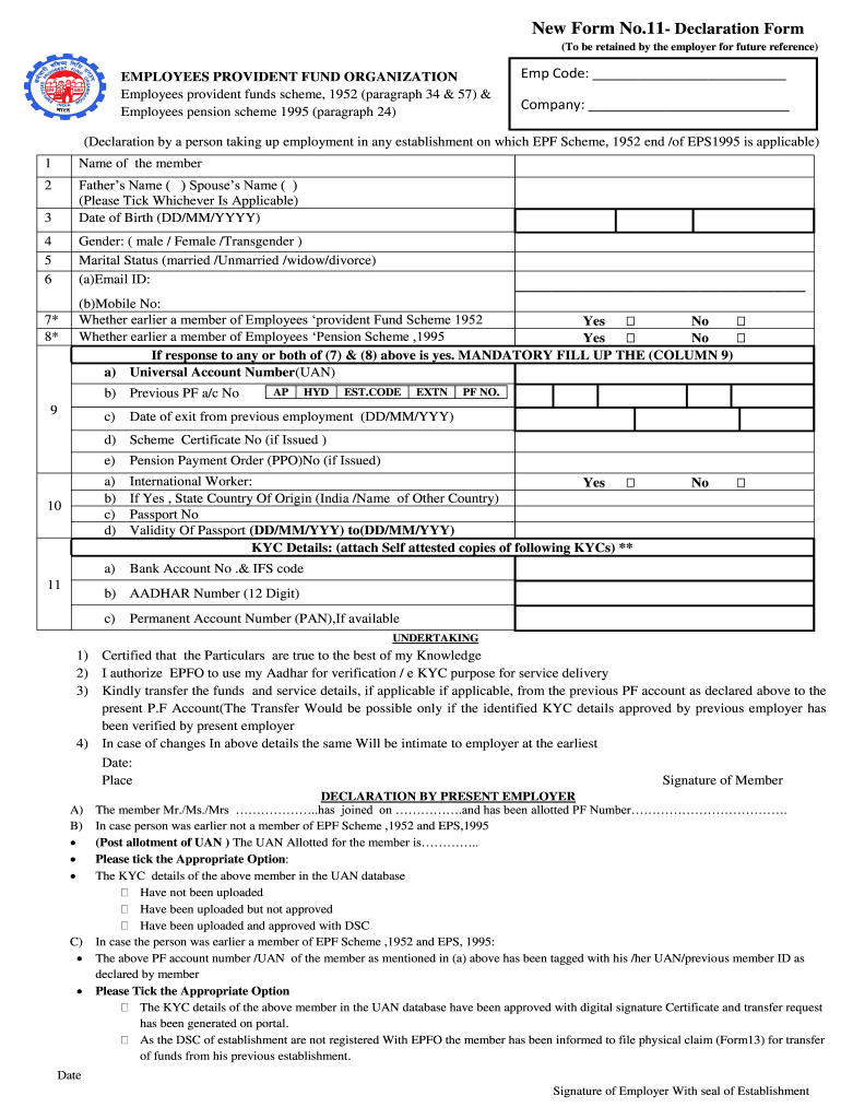 Pf Form 11 Word Format Download