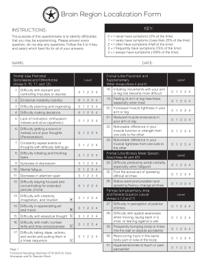 Brain Region Localization Form