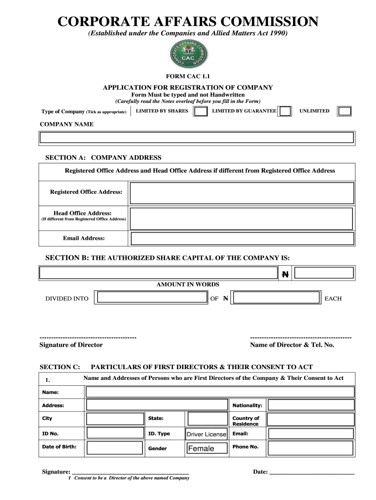 Cac Registration Form