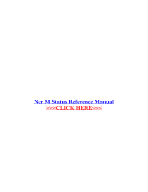 Ncr M Status Reference Manual  Form
