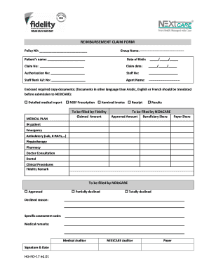 Nextcare Reimbursement Form