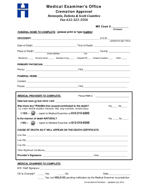 Cremation Hennepin  Form