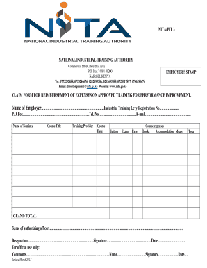 Nita Reimbursement Claim Form