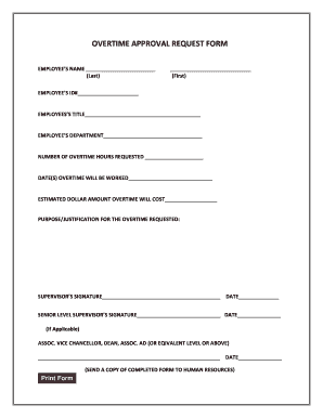 Get and Sign Overtime Request Form