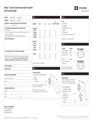 Shiley Custom Tracheostomy Tube Template Dual Cannula Adult  Form