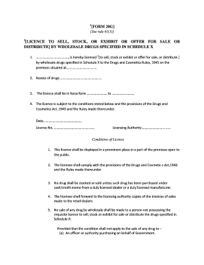 Form 20g Drug License