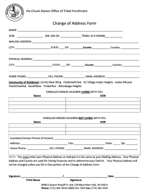 Ho Chunk Enrollment  Form