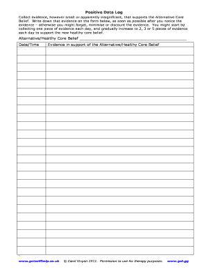 Positive Data Log  Form