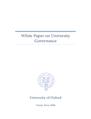 Governance White Paper Indd University of Oxford  Form
