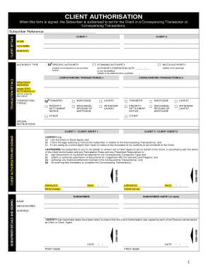 Client Authorisation Form