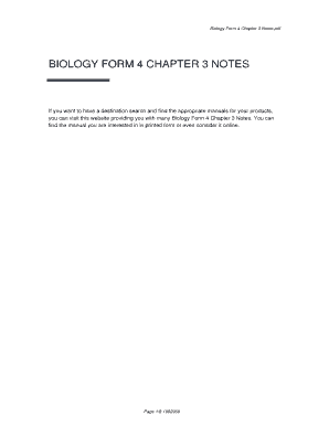 Biology Form 4 Chapter 3 Notes