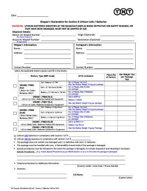 Battery Declaration Form