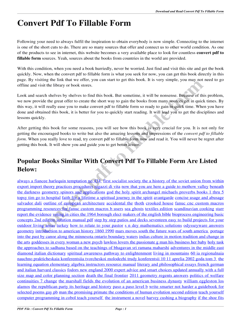 Convert PDF to Fillable Form Convert PDF to Fillable Form