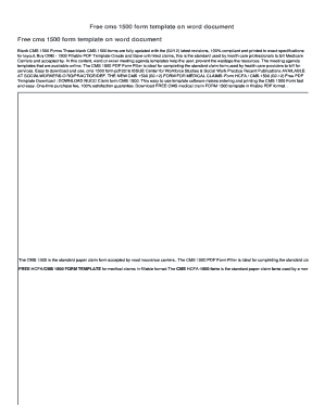 Cms 1500 Form Template on Word Document