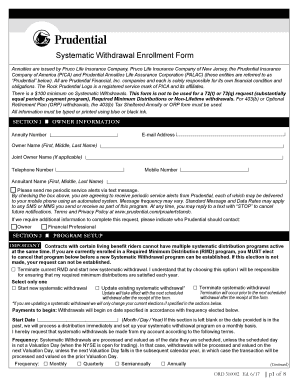 Systematic Withdrawal Enrollment Form Prudential Financial