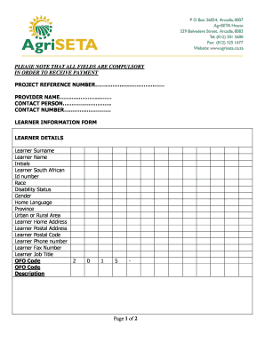 Learner Information Form