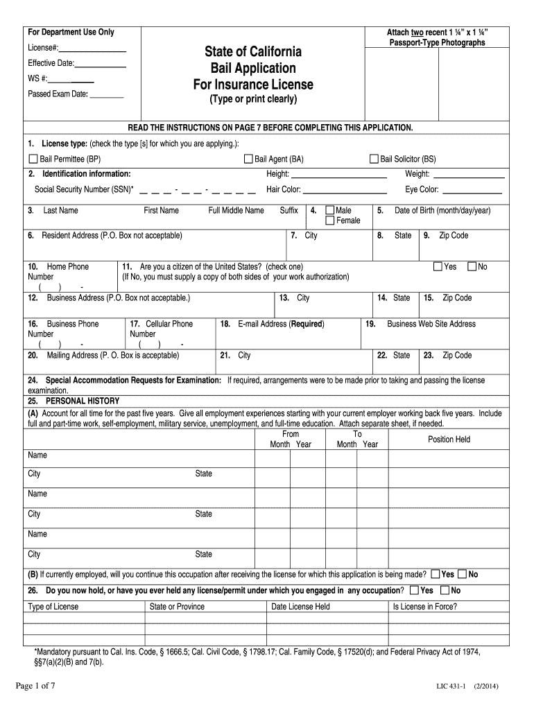 Bail Application  Form