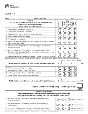 Aoq Questionnaire  Form