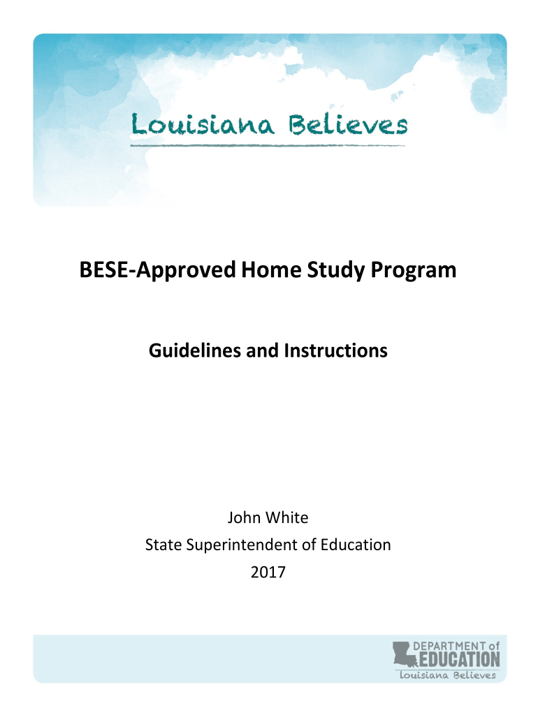  Home Study Louisiana Approved Programs 2017-2024