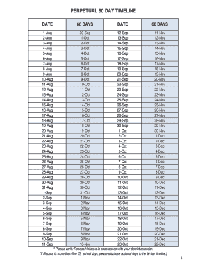 60 Day Calendar  Form