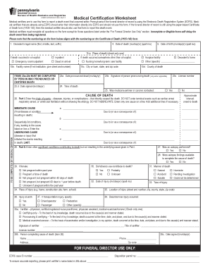  Pa Medical Certification Worksheet 2017