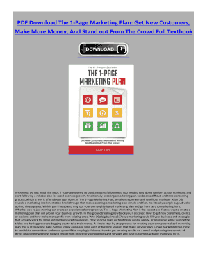 The 1 Page Marketing Plan PDF Download  Form