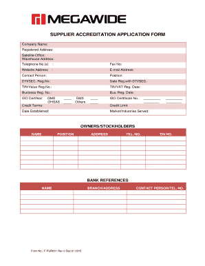 Supplier Accreditation Form