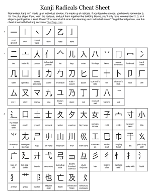 Kanji Radicals Cheat Sheet  Form