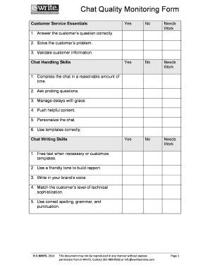 Email Quality Monitoring Form Templates