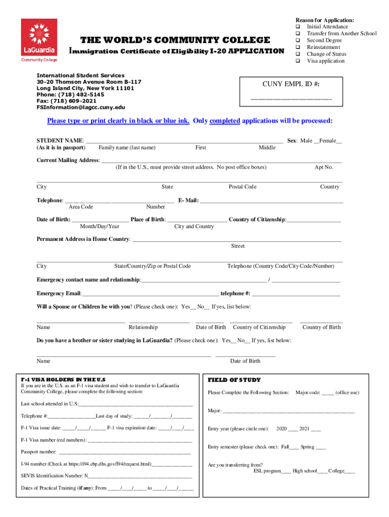 The WORLDS COMMUNITY COLLEGE Immigration Certifica  Form