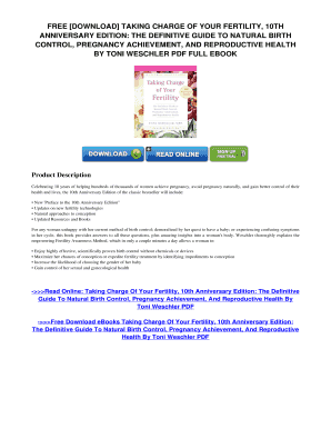 Taking Charge of Your Fertility PDF Download  Form