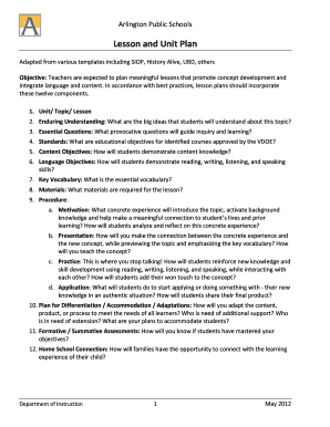  Aps Lesson Plan Template 2012-2024