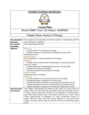 Air Force Lesson Plan Template  Form