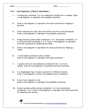 Tree Diagram Worksheet PDF  Form